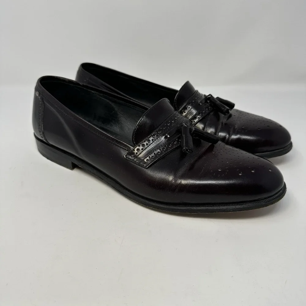 DUCCIO PAPINI Men 9.5 M Burgundy Tassel Loafer‎ Shoe's Handmade in Italy